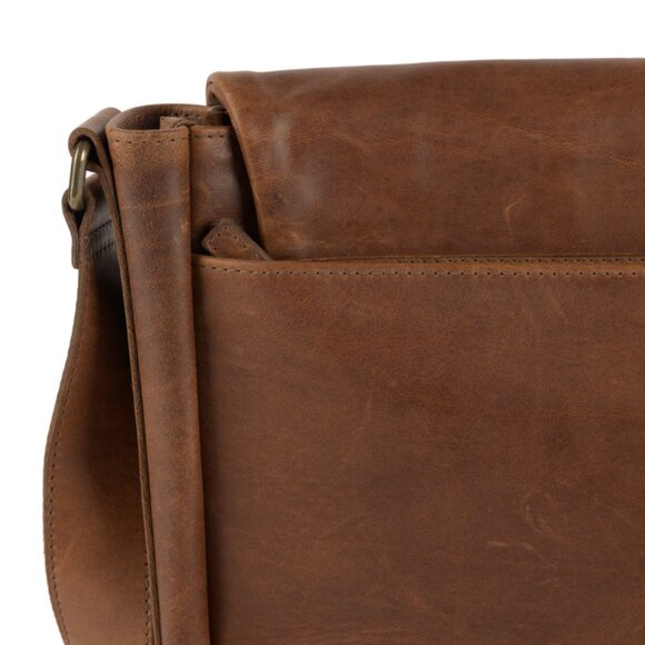 New! Reclaimed Leather Messenger Bag - Picture 5 of 7